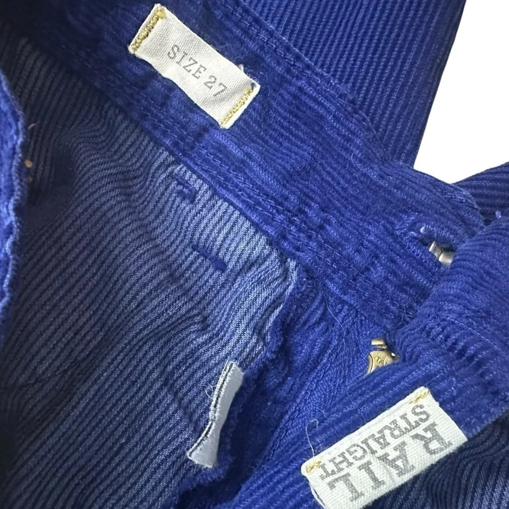 Madewell Corduroy Pants Royal Blue Rail Straight Cotton Women’s Casual Size 27